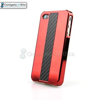 REAL CARBON FIBRE GREY BUMPER CASE COVER FOR APPLE iPhone 4 4S 