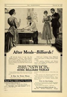 1917 Ad Brunswick Carom Home Billiard Pocket Tables Original 