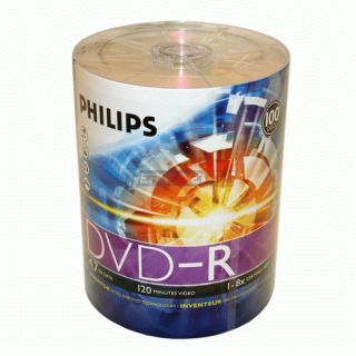   Philips DVD R 8X Silver Branded Blank Media Discs DM4S8B00F/17 4.7 GB