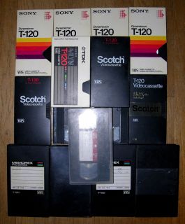 15 VHS Video Tapes Blank Sony TDK Scotch Memorex 5 with HD Case 2 No 