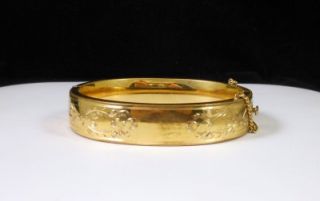   Gold Filled Hinged Bracelet w Safety Chain 22 9 grams 1940S