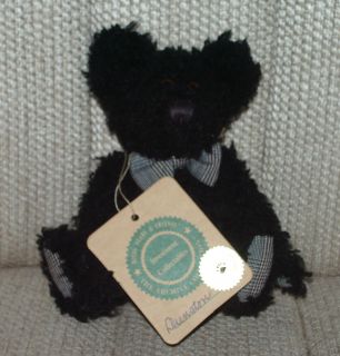 Boyds Black Bear with Plaid Bow Tie Dunston J Bearsford Mint with Tags 