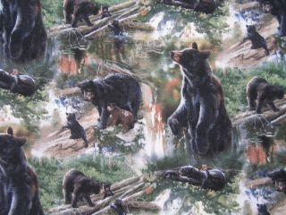 Black Bear Rustic Wildnerness Curtain Valance New