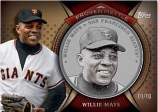 2013 Topps Series 1 Willie Mays Proven Mettle Steel Coin Card