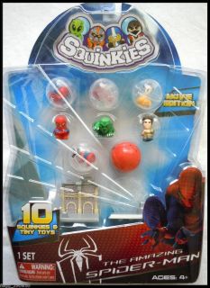    THE AMAZING SPIDERMAN MOVIE EDITION PACK 10 Squinkies Tiny Toys