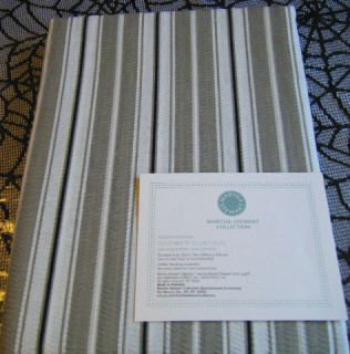   Stewart Seersucker Stripes Shower Curtain Taupe Black White New