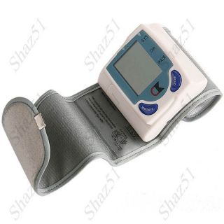 Portable Automatic Wrist Arm Cuff Blood Pressure Pulse Monitor with 