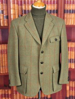 Outstanding Bladen Saxony Check Tweed Norfolk Jacket 44 S