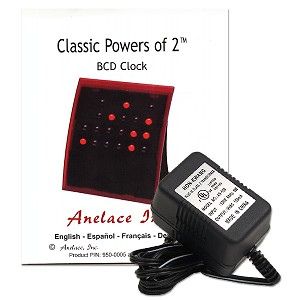 Powers of 2 BCD Binary Clock with Red Lights Red
