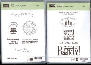 Stampin Up Happiest Birthday Wishes Stamp Set   Retired   NEW