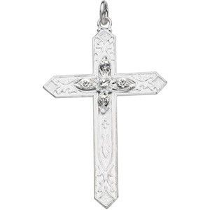 Sterling Silver Cross Imitation Birthstones Religious