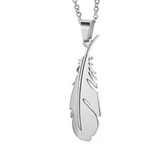 JS10 High Quality 316L Stainless Steel Silver Bird Feathers Fashion 