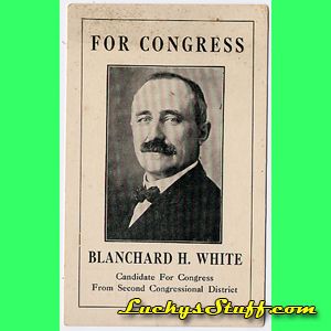 Blanchard H White 1920 Postcard for Congress MT Holly NJ New Jersey 