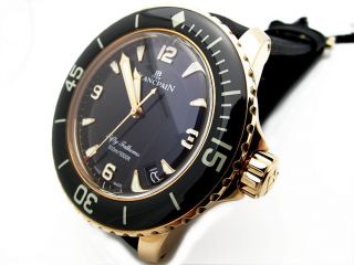 Blancpain 50 Fathoms 18K RG Rose Gold 45mm Fifty Diver 5015 3630 52 