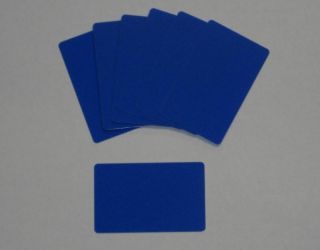 50 Blank PVC Plastic ID Medium Blue Credit Card 30mil