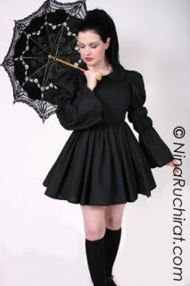 Black Gothic Lolita Dress with Peter Pan Collar Cosplay Costume Custom 