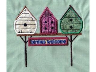 Applique Birdhouses Machine Embroidery Designs