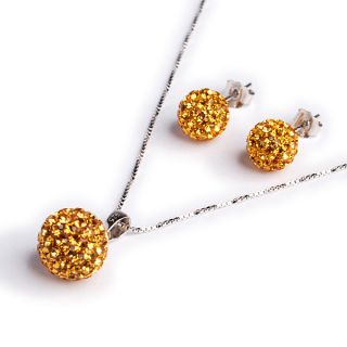   Crystal Ball Earrings Necklace Jewelry Set Nov Birthstone