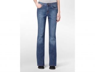 Calvin Klein Womens Flare True Blue Wash Jeans