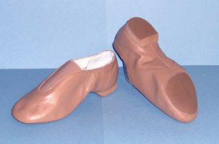 Bloch Leather Split Sole Slip on SO401 Tan Jazz Shoe