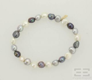 tous black white freshwater pearl bracelet
