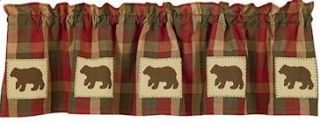 This is a Buy it now for the River Falls Bear plaid window valance.