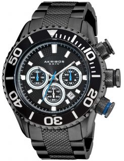 Akribos AK512BK Large Divers Chronograph Bracelet Mens Watch