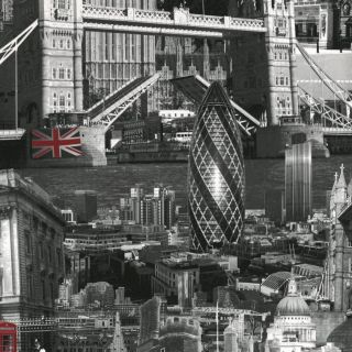 Black White 102501 London City Scape Landmark Wallpaper