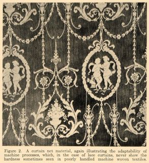 1918 Ad Lace Curtain Net Material Machine Woven Textile Original 