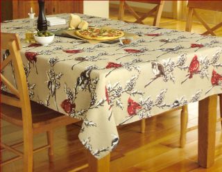   Pinecone Winter Holiday Christmas Tablecloth or Napkin