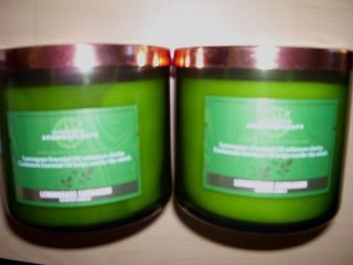 Bath Body Works Aromatherapy Lemongrass Cardamon Scented Candles x 2 