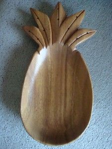 blairs hawaii wood pineapple dish wall plaque