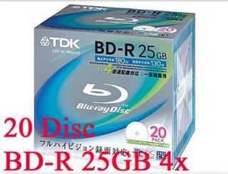 20 Discs TDK Bluray BD R 25GB Blu Ray 4X Blank Media★