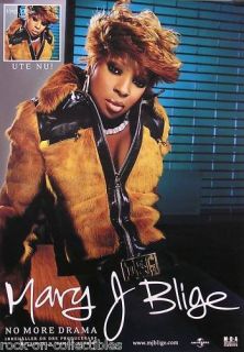 Mary J Blige 2001 No More Drama Swedish Jumbo Poster