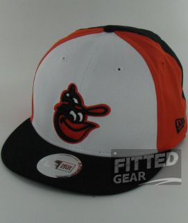   ORIOLES BLOCK Black Orange Bird New Era 9Fifty Snapback Hats Caps