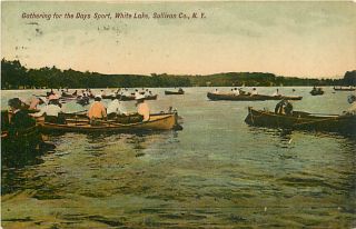 NY Sullivan County White Lake Boating mailed 1911 R76095