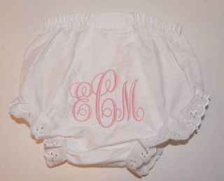 Swirl Monogrammed Bloomer Diaper Cover Panty Baby Gift