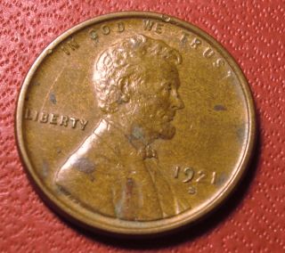  1921 s San Francisco Mint Lincoln Wheat Cent Penny