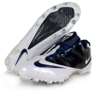 NIKE ZOOM VAPOR CARBON FLY TD Football Cleats Lacrosse White Navy Blue 