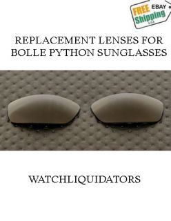 Replacement Lenses for Bolle Python Sunglasses in Dark Smoke Polorized 
