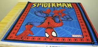 Springs Marvel Super Comic Hero Spiderman Blue Red Cotton Panel Fabric 