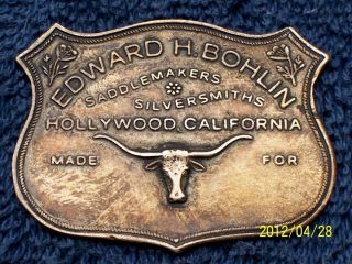 AUTHENTIC EDWARD H. BOHLIN STERLING SILVER ADVERTISING PLATE