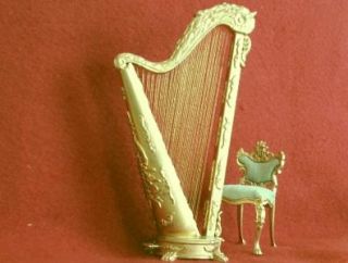 Bespaq Chair Harp Dollhouse 3555 3555A Fantasy Gold LY
