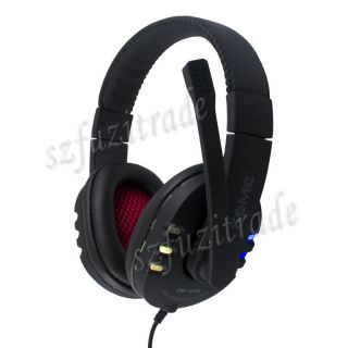 New USB Stereo Headset Headphone Boom Mic Vol Control for PC Laptop 