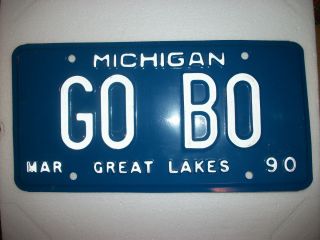 Michigan GO BO Schembechler License Plate University of Michigan U of 