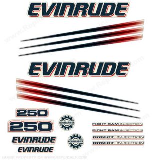 Evinrude 250 Bombardier Outboard Decal Kit