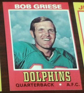 1974 Wonder Bread Bob Griese Miami Dolphins