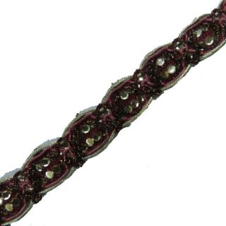 Thin Maroon Braid Ribbon Trim Sewing Border Lace Craft India 5 Yd