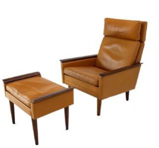 borge mogensen leather rosewood lounge chair ottoman