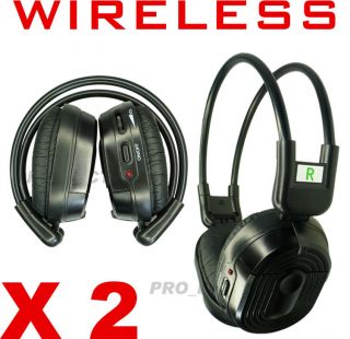 Wireless IR Soft Leather Stereo Foldable Headphone 2 Sets